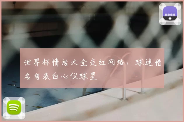 世界杯情话大全走红网络,球迷借名句表白心仪球星
