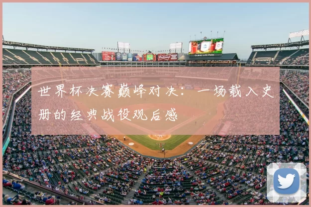 世界杯决赛巅峰对决:一场载入史册的经典战役观后感